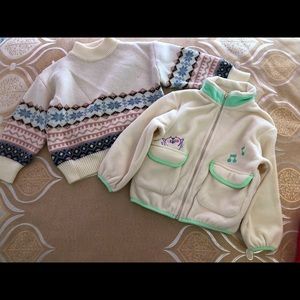 bundle of kids sweaters jackets coats wool tops girls puffers